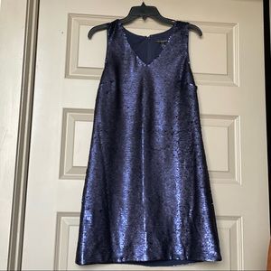 NWT Banana Republic V-Neck Blue Sequin Dress